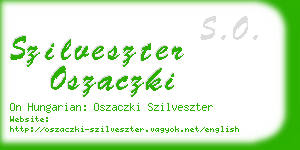 szilveszter oszaczki business card